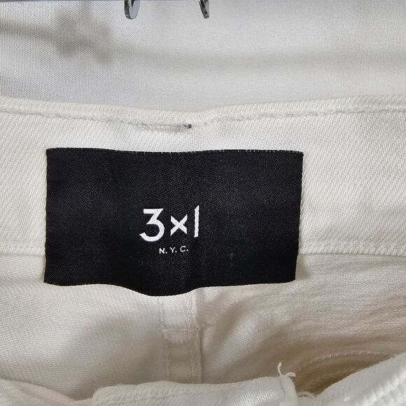 3X1 N.Y.C Denim High Rise Straight Leg Jeans in White - Size 28 - Picture 2 of 14